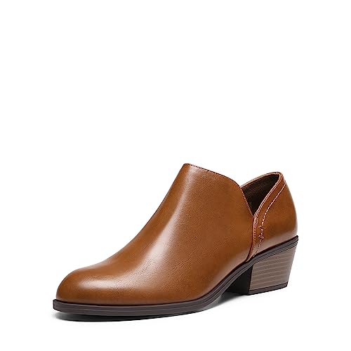Bottines d'automne confortables à talon épais et fermeture éclair latérale pratique