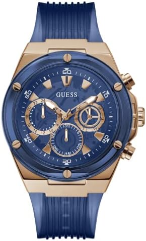 Guess Watches(ゲス ウォッチ) 腕時計 GW0425G3 メンズ 46mm ブルー アナログ ステンレススティール シリコン 正規輸入品