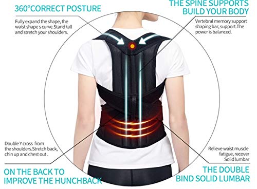 Correcteur de posture de la colonne vertébrale adulte rouge XX-Large lumbar