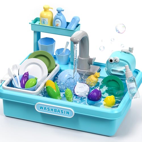 Play Sink with Running Water,Kitchen Play Sink Toys for Boys,Upgraded