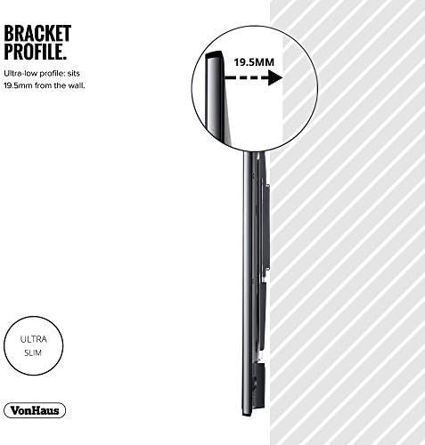 VonHaus TV Wall Bracket for Most 37-70 Inch TVs | Flat to Wall TV Mount For VESA Compatible LED LCD Plasma Screens (200x200mm - 400x600mm) | 35kg Weight Capacity - Ultra Slim Bracket with Spirit Level