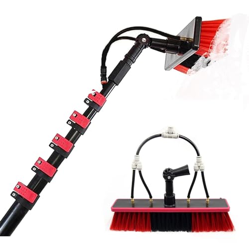 Nettoyage photovoltaïque et solaire efficace avec brosse de lavage universelle 6 m télescopique