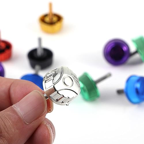 Pokinge 6 Pair Fishing Reel Handle Screw Caps Replacement Fishing Spinning Reels Screw Nut Colorful Power Handle Grip Fishing Tackle Accessories(Colourful)