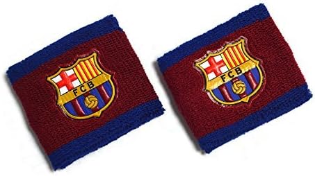 FC Barcelona Football Club Blue Maroon Sweatbands Wristbands Badge Official