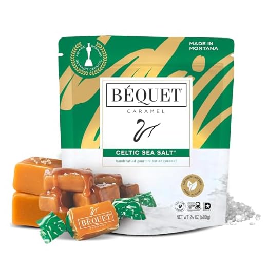 Béquet Celtic Sea Salt Caramels – Soft, Individually Wrapped Gourmet Caramel Candy, Gluten-Free & Kosher - 24-oz Resealable Pouch