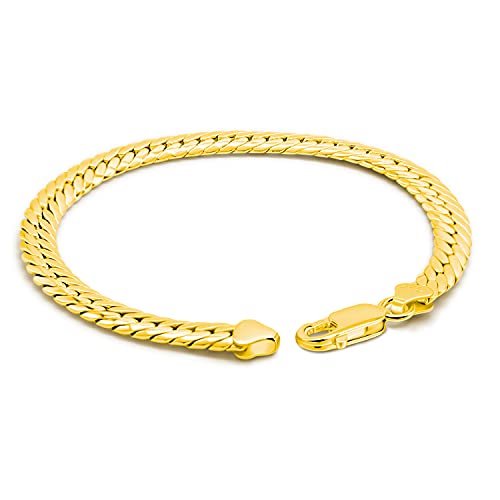 Bracelet serpent large 6mm en argent 925 sterling pour fête