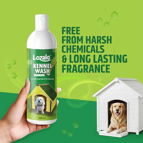Image of Lozalo Kennel Wash Liquid 2x500ml for Washing Dog Kennel & Flooring, Pet Shops, Veterinary Clinics & Grooming Salons (Green)