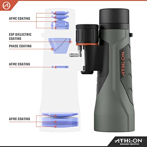 Athlon Optics 10x50 Argos G2 HD Gray Binoculars with Eye Relief for Adults and Kids, High-Powered Binoculars for Hunting, Birdwatching, and More - Thumbnail 5