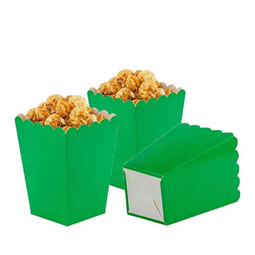Image of Green Popcorn Boxes Mini Paper Popcorn Box Cardboard Popcorn Container for Party, Pack of 24