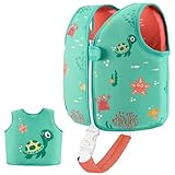 Kinder Mädchen Junge Schwimmlernweste, Schwimmhilfe Schwimmen Jacket für Kleinkinder Alter 1-6 mit Einstellbare Sicherheits Straps (Turtle, 1-3)