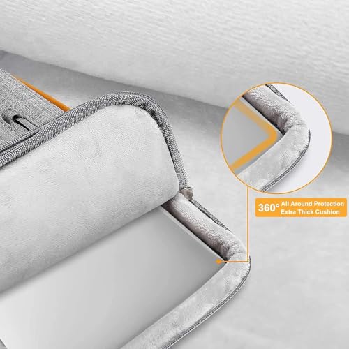 Image of MOSISO 360 Protective Laptop Case 13 inch, 13 inch Laptop Sleeve Compatible with MacBook Air M4 M3 M2 M1 2025-2018 /Pro M2 M1 2025-2016, Side Open Carrying Case with 4 Zipper Pockets&Handle, Gray