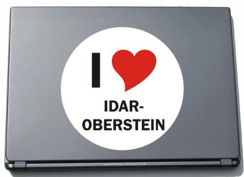 I Love Sticker Decal Adesivo su portatile Laptop Skin 297 mm con città nome Idar di Ober Stein
