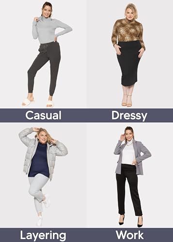 Image of Womens Turtle Neck | Long Sleeve and Sleeveless Top | Plus Size XL-7X | Tops Women White Turtleneck Women