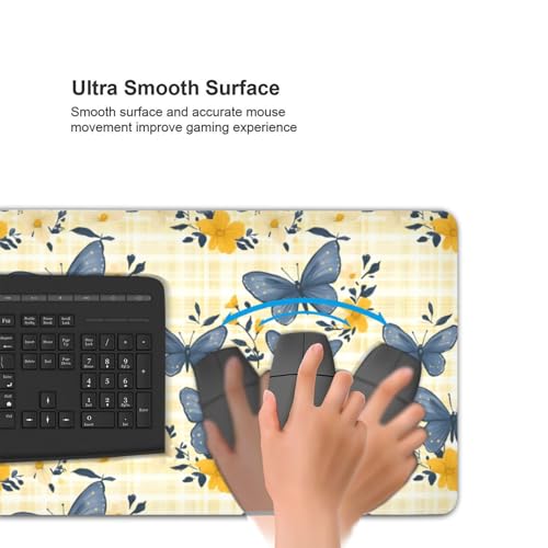 Grand tapis de souris de jeu papillon en caoutchouc pour clavier PC - 4