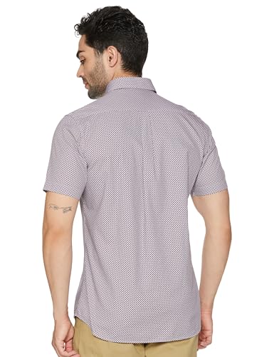 Image of Van Heusen Casual Printed Shirt for Men| Premium Cotton| Half Sleeves| Slim Fit |Breathable Fabric