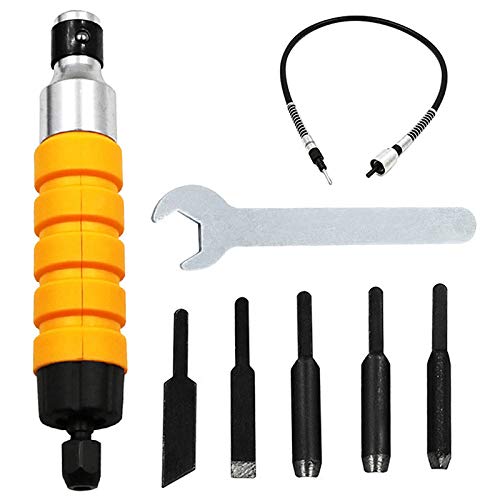 Electric Chisel Carving Tool Electric Wood Chisel Electric Woodworking Chisel Carving Tool(1 Chisel+ 5 Carving Blades+ 1 Wrench+ 1 Flexible Shaft), Default