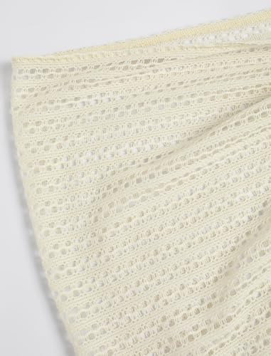 Image of ZAFUL Sarong Coverups for Women Beach Vacation Fishnet See Thru Tie Side Bathing Suit Cover Up Mini Skirt