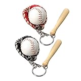 Toyvian 2 Satz Baseball-anzug Personalisierter Baseball-schlüsselanhänger Baseball-leder-schlüsselanhänger Baseball-schlüsselanhänger Aus Holz Sport-schlüsselanhänger Geldbörse Mini Pu