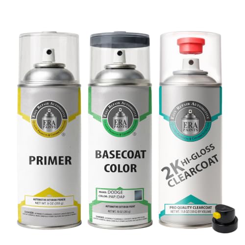 ERA Paints - PAP/DAP - Slate Crystal Pearl for DODGE Exact OEM Color Match Automotive Touch Up Paint for Cars - Spray Paint with Premium Spray Nozzle - 2K Premium Kit - Made in USA