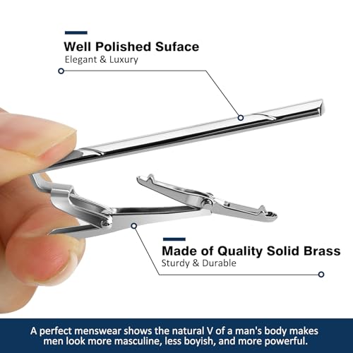 Tie Bar Clips for Men Skinny and Business Regular Necktie Set with Gift Box4