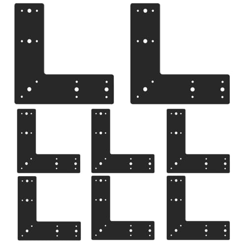 Andorm 8pcs 10x10 L Post Timber Bracket for Wood 4x4 Black Mending Plate
