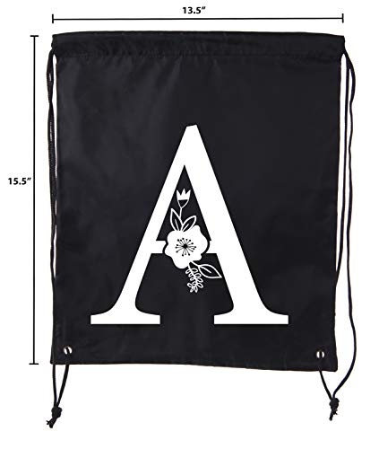 Monogrammed Backpack Custom Initial Drawstring Backpacks Personalized Cinch Sack2
