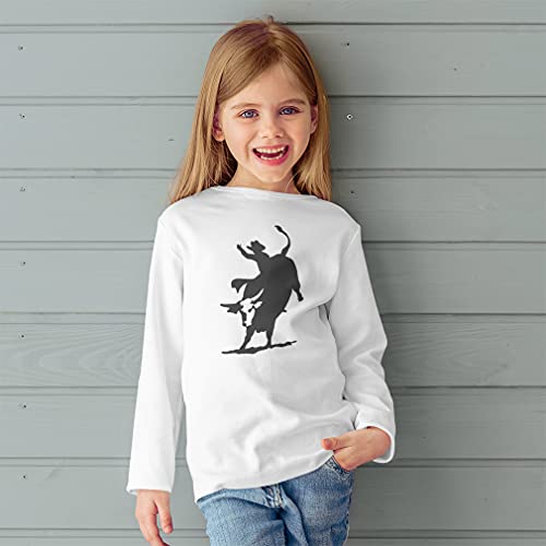 Kids Long Sleeve T Shirt Rodeo Cowboy Bull Riding Cotton Boy & Girl Clothes Funny Graphic Tee Red Design Only 5 6T2