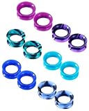 Jewseen 2g-5/8’’ Double Flared Silicone Tunnels 12Pcs Silicone Ear Gauges...