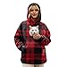 Katzenpullover Damen Hoodie Känguru Tasche Hoody Sweatshirt Mit Katzen Hund Tasche Langarmshirt Lässig Hoodie Pullover Haustiertasche Sweatjacke Katzenpulli Haustier Sport Hoodies Schwarz Rot Xl 6xl