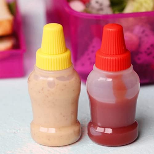 2 Pack Squeezy Sauce Bottles, 25 ml Mini Empty Squeeze Bottles Ketchup Bottle Portable Condiment Bottles Honey Mustard Squeeze Bottles Leakproof Tomato for Ketchup, BBQ, Dressing, Paint, Pancake