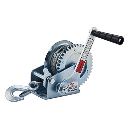 OPENROAD 1200lbs Hand Winch Boat Winch | Hand Crank Winch with 10m (32ft) Cable Manual Winches | Two-Way Adjustable Boat Trailer Winch | Corrosion Resistant Towing Winches (1200lbs)