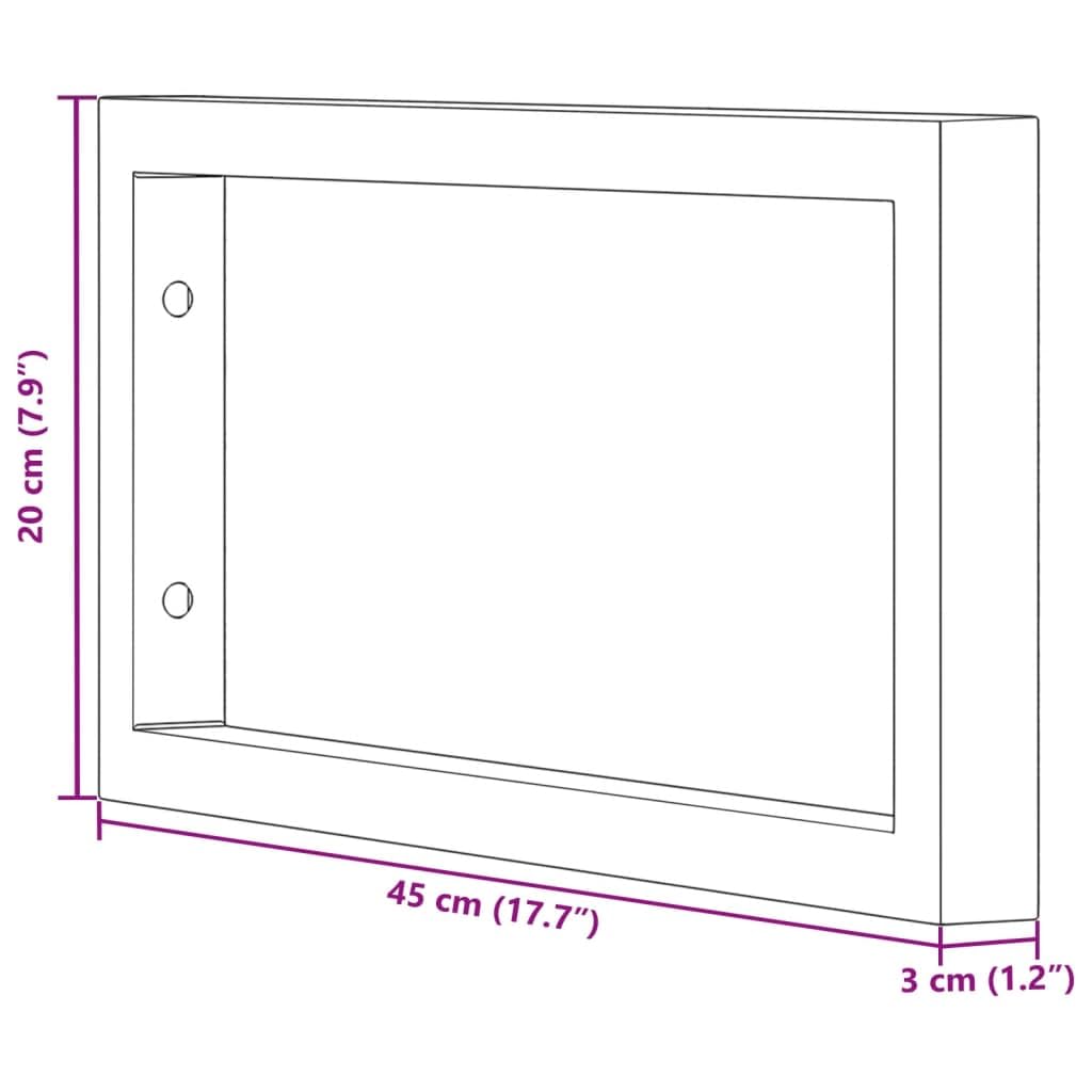 Soportes para lavabo (2 piezas, acero rectangular, negro, para cuarto de baño, 340072722)