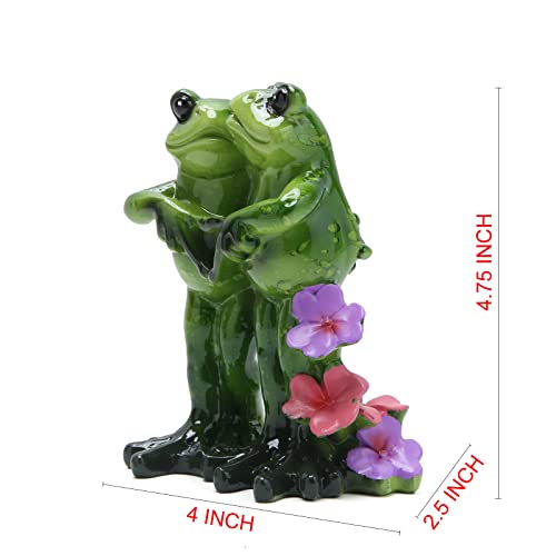 Hodao Valentine Day Resin Frog Figurine Decorations Spring Frog Wedding Collectible Figurines Decor Mascot Frog Couple Crafts For Home Office Summer Decorations (Couple With Heart) #TOP3