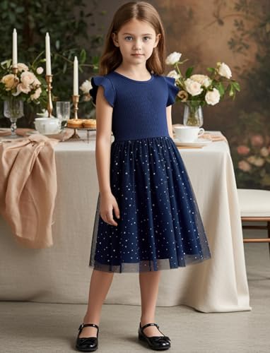 Image of PATPAT Girls Sequin Polka Dot Tutu Princess Birthday Party Dresses 3-4T