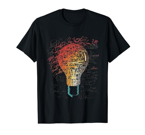 Bombilla Dibujo Motivo Ilustración Arte Bombilla Camiseta