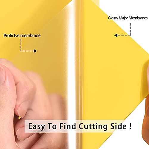 Image of RENLITONG Yellow Iron on Vinyl - 12Inch by 5ft Roll HTV Heat Transfer Vinyl for T-Shirt HTV Rolls for All Cutter Machine - Easy to Cut & Weed for Heat Transfer Design