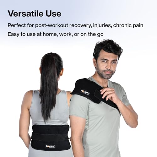 Image of FOVERA Reusable Hot & Cold Pack for Muscle Pain Relief & Injury | Ideal for Back, Shoulder & Hip | Long-Lasting Hot & Cold Therapy (Large - 7 x 13 Inch, With Cover)