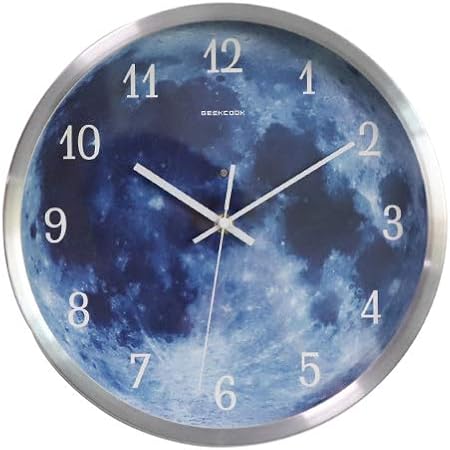 Amazon Co Jp Golwis 光る 月面 壁掛け時計 直径30cm Led アルミフレーム 銅針 掛け時計 ウォールクロック コードレス 点灯 発行 宇宙 夜空 幻想的 神秘的 映える 個性的 おしゃれ インテリア 雑貨 時計 ライト 新築祝い 引越祝い 結婚祝い ギフト プレゼント 贈り物 光る