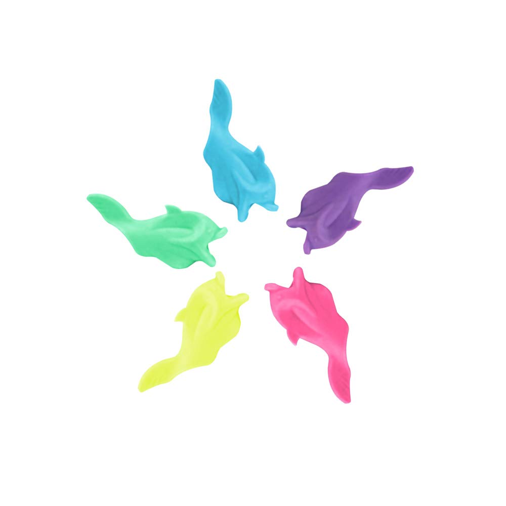 Irfora5PCS Pencil Grips Handwriting Fish Dolphin Writing Training Grip Holder Pen Claw Aid Finger for Kids Toddler Preschooler Kindergarten Writing Tracing Correction (Random Color)