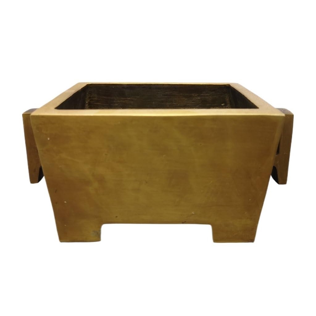 Incense Burner Rectangular Brass Incense Burner Indoor Household Sandalwood Antique Aromatherapy Waterfall Incense Burne