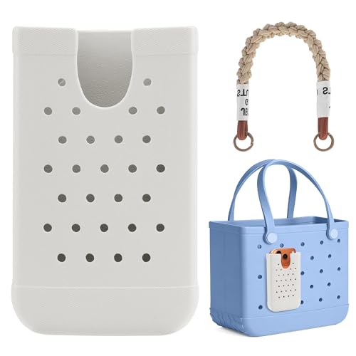 OUDINGSANG Rubber Phone Holder Compatible with Bogg Bag Phone Case Holder Charms Attachment Bogg Bags & Other Beach Totes Cell Phone Holder Accessory Bogg Bag Accessories White