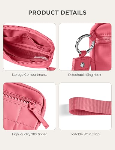 Image of Uselike Womens Wallet Card Holder Purse with Zipper Quilted Phone Wallet RFID Blocking Small Wristlet Wallets for Everyday, Travel (Magenta)