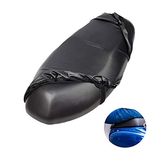 Funda Protectora Transpirable Asiento de Motocicleta Ciclomotor Asiento Cojín Sillín Moto Negro,Impermeable,Invierno Cálido Verano Fresco...