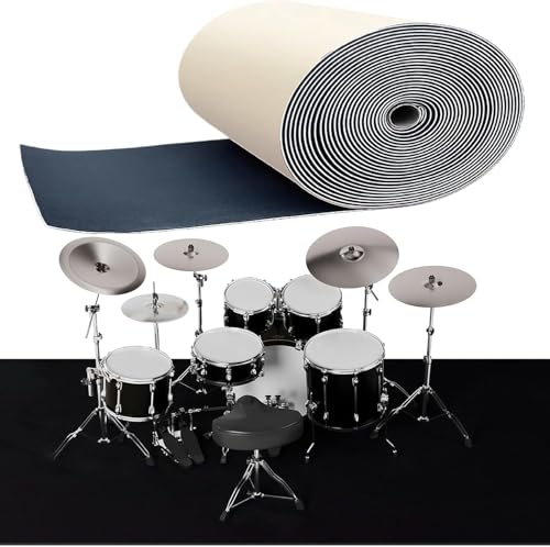 Katzowen Almohadilla Barrera Acústica de Espuma Negra para Amortiguación de Vibraciones con Respaldo Adhesivo, Mat de Aislamiento Acústico Grueso para Equipos de Música de Batería y Piano, Material Acústico Reutilizable (Longitud 4 pies) miniatura 1