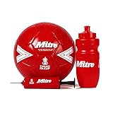 Mitre Emirates FA Cup Official Football Gift Set | Size 4 Red Football, Mini Pump & 500ml Water Bottle | Training Ball for Kids & Football Fans Set Box, Red/White, 4 UK - Image 1