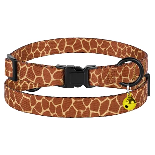 Budkas 4Pcs Breakaway Cat Collars With Bell, Cute Kitty Adjustable Safe Kitten Collars, 4-Pack, Nylon Pet Collars Animal Striped Floral Print thumb #7