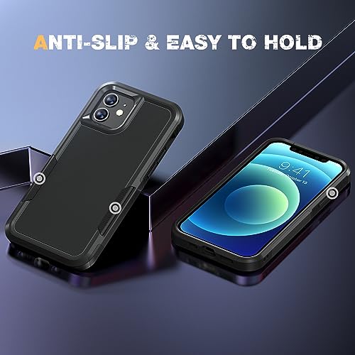 Diaclara Designed for iPhone 12 Case/iPhone 12 Pro Case, [with Privacy Screen Protector] [Anti Spy] [Military Grade Drop Protection] Heavy Duty Full-Body Shockproof Phone Case, Black by Diaclara - Used condition - Image 8