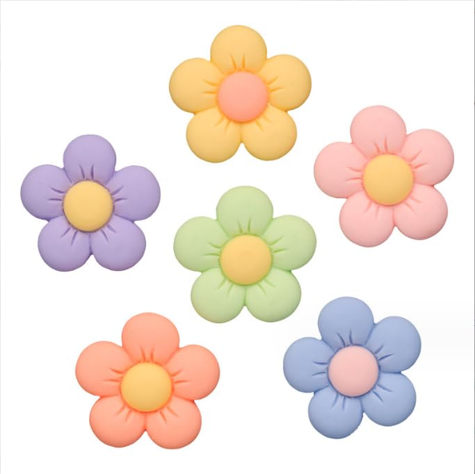 Image of Cute Flower Car Decor Interior Aesthetic Accessories for Women Mom Gifts | 6pcs Girly Cars Air Freshener Vent Clips for Girls Pink /Purple /Blue /Green /Yellow Boho Scents Decorations Stuff
