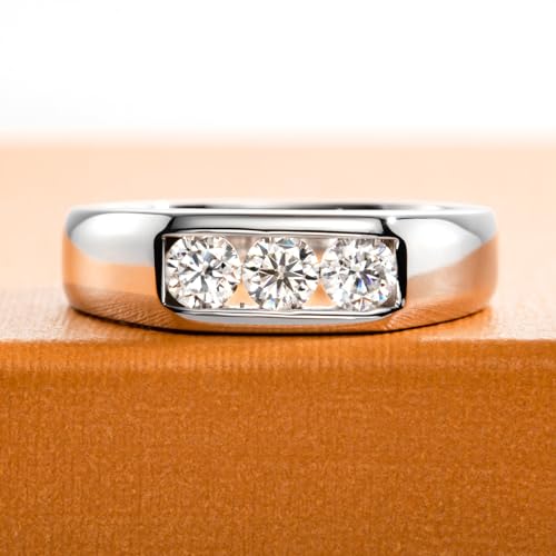 Moissanite Rings Wedding Bands for Women Men Unisex Couple D Color VVS1 Clarity 925 Sterling Silver Eternity Anniversary Band Engagement Promise Ring with Certificate2