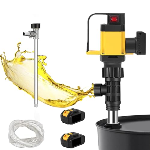 ZyKnaurral Bomba Eléctrica para Barril De Petróleo, Bomba Portátil De 36 V con Carga Inalámbrica, Bomba De Transferencia con Succión De 130 L/Min para Diésel/Queroseno. ST-2Batteries